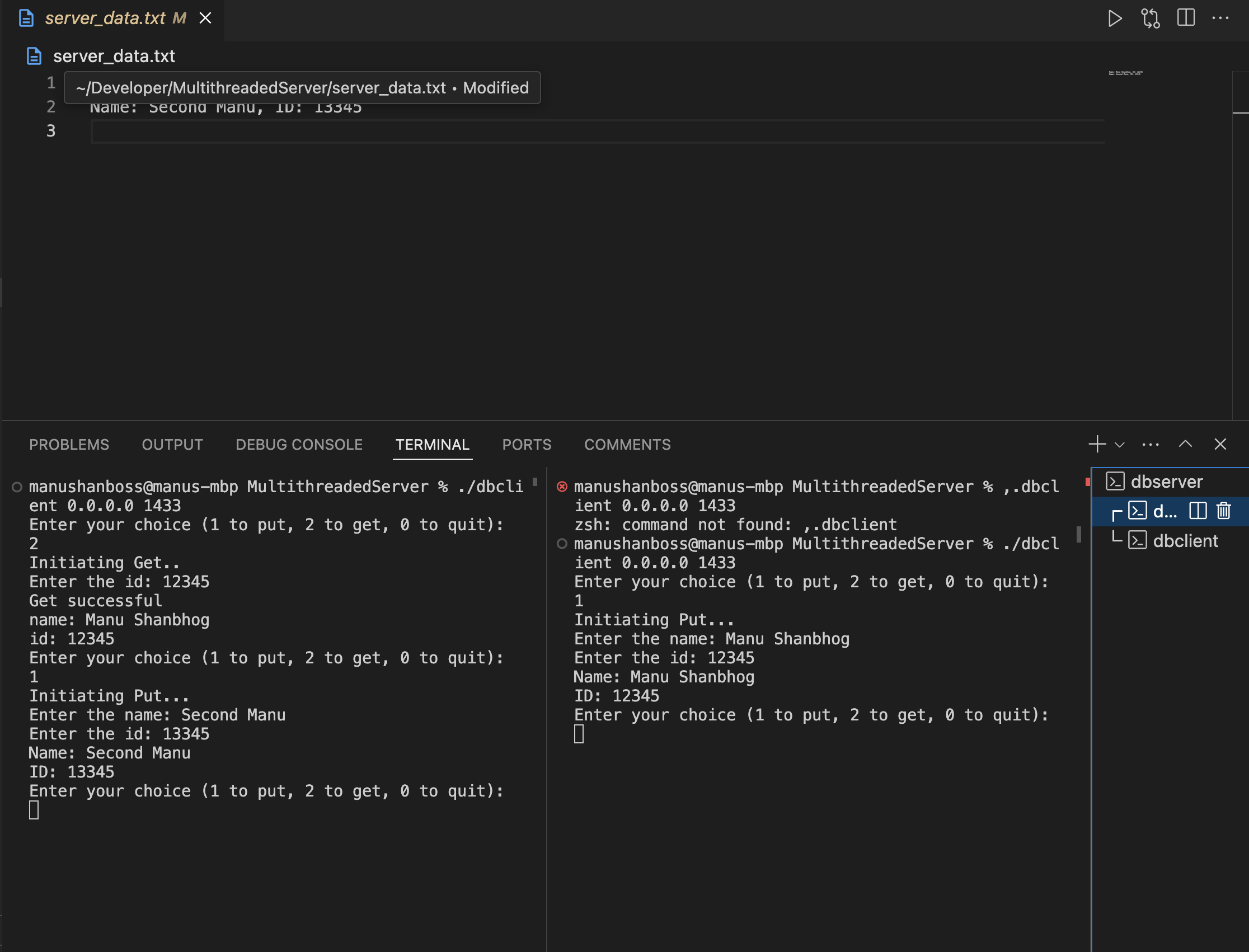 Multithreaded Server in C